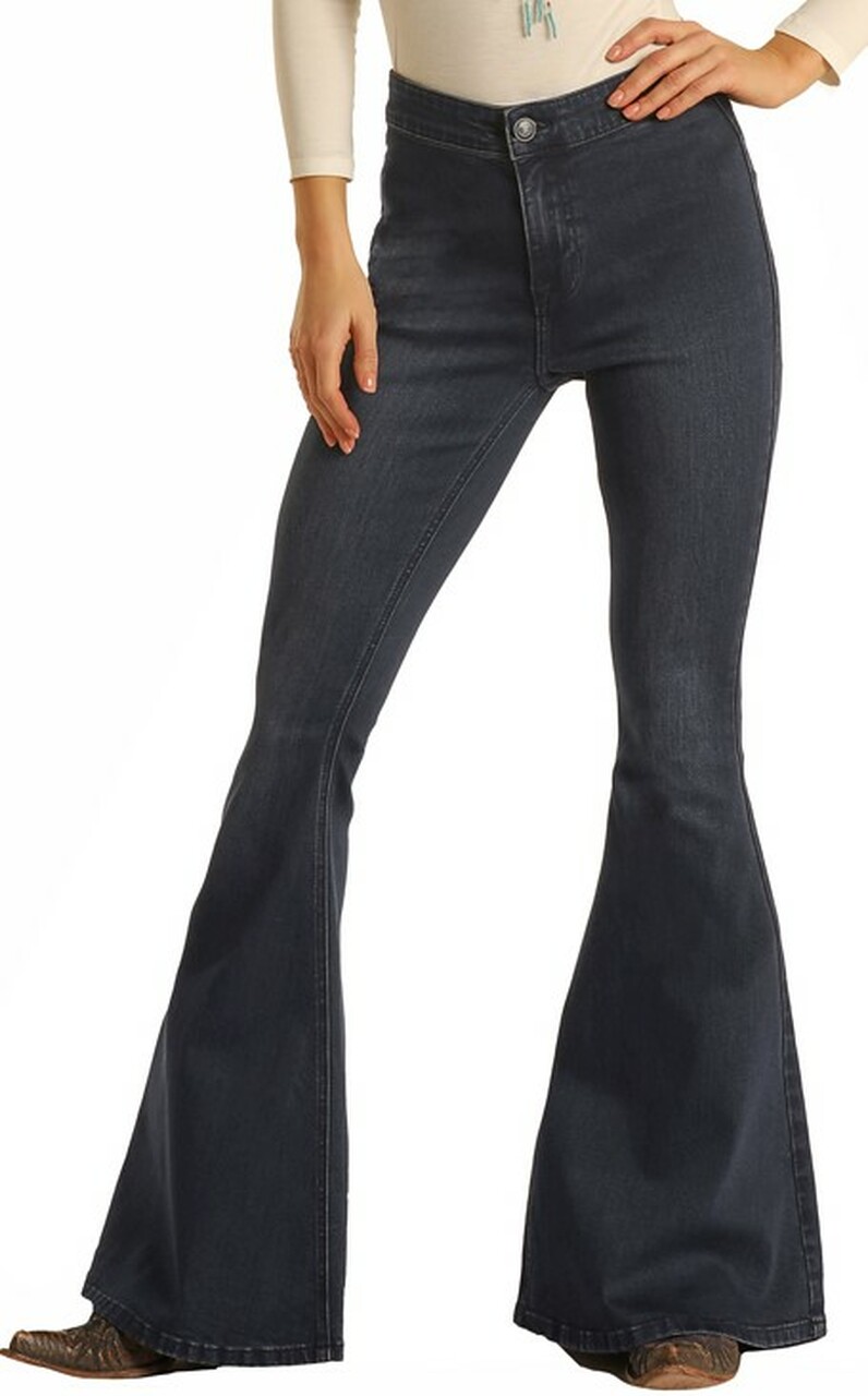 BUTTON BELLS HIGH RISE STRETCH FLARE JEANS WPB2671 – Rodeo Western