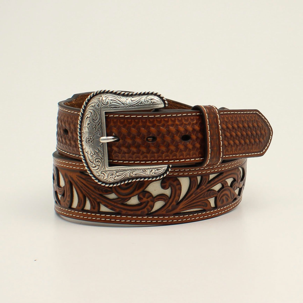 FLORAL PIERCED DOUBLE STITCH N210003808 – Rodeo Western